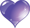 Gif animé coeur violet brillant